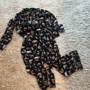 Animal Print Black Pajama Set